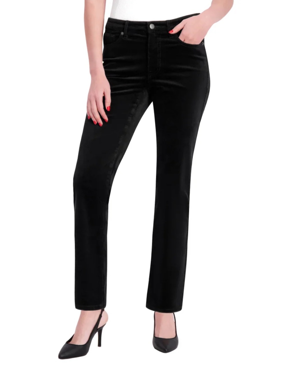 Tommy Hilfiger Black Corduroy Straight-Leg Women's Pants 120